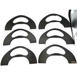 Black Solid‎ Wood Bermuda Bag Handbag Handles for Crafting Bags Set of 6